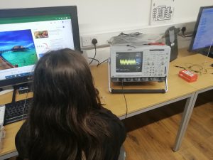 Using an Oscilloscope to view sound waves.
